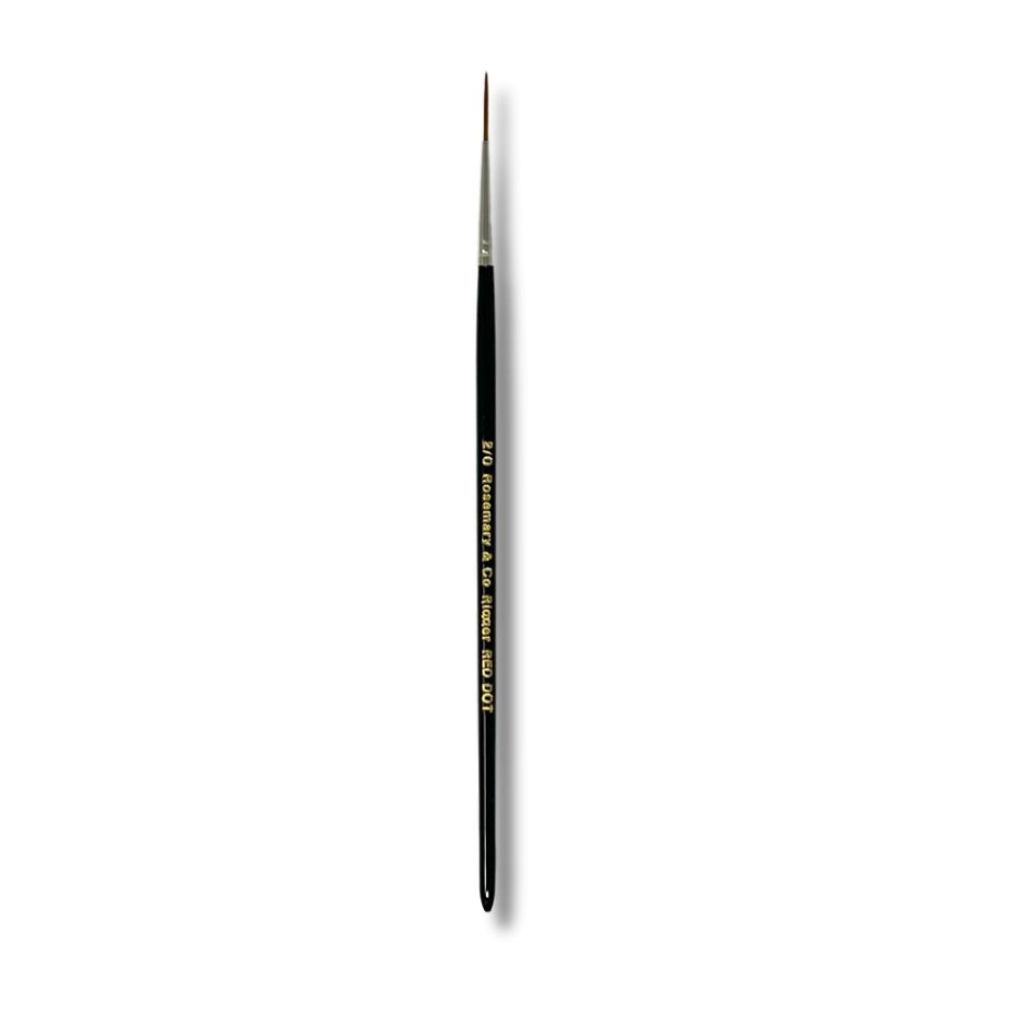 Rosemary & Co - Short Handle - Red Dot Synthetic Sable, Rigger #2/0