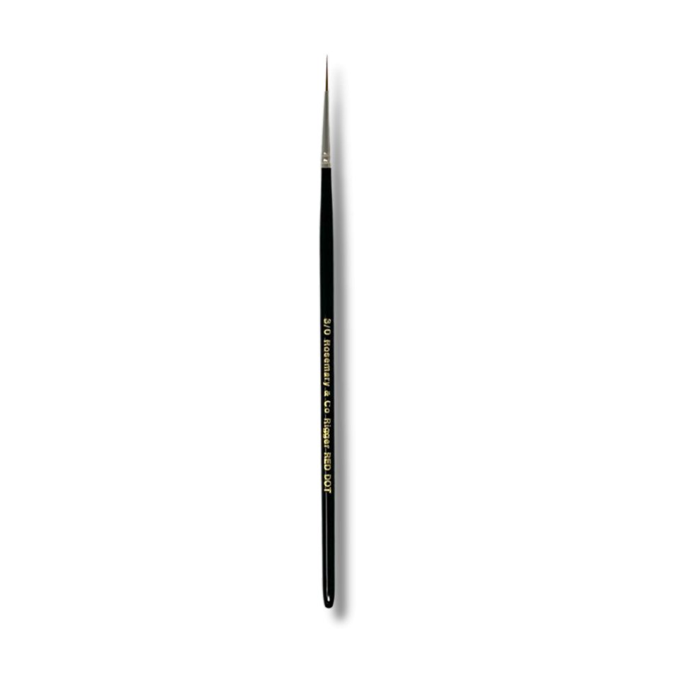 Rosemary & Co - Short Handle - Red Dot Synthetic Sable, Rigger #3/0