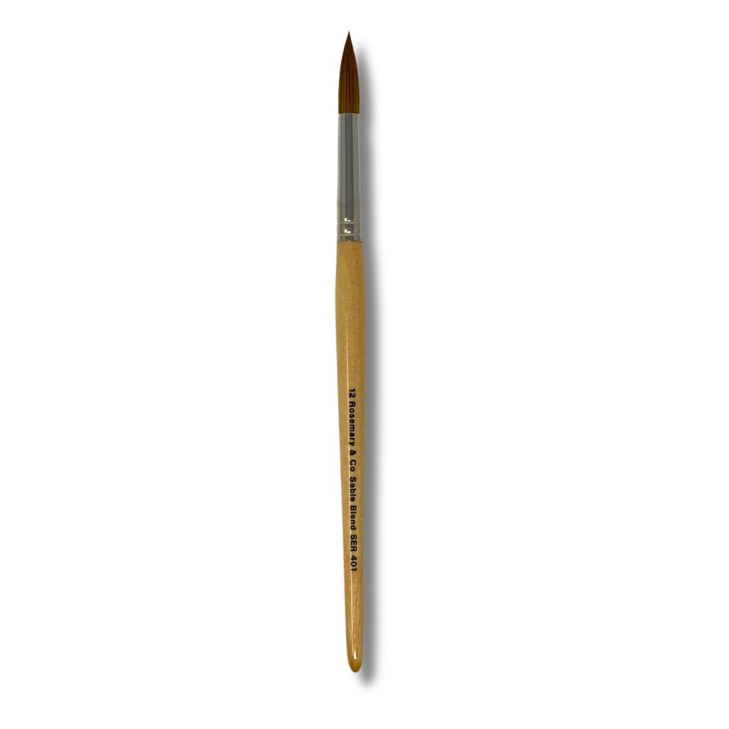 Rosemary & Co - Short Handle - Series 401 Pointed Round Sable Mixture #12