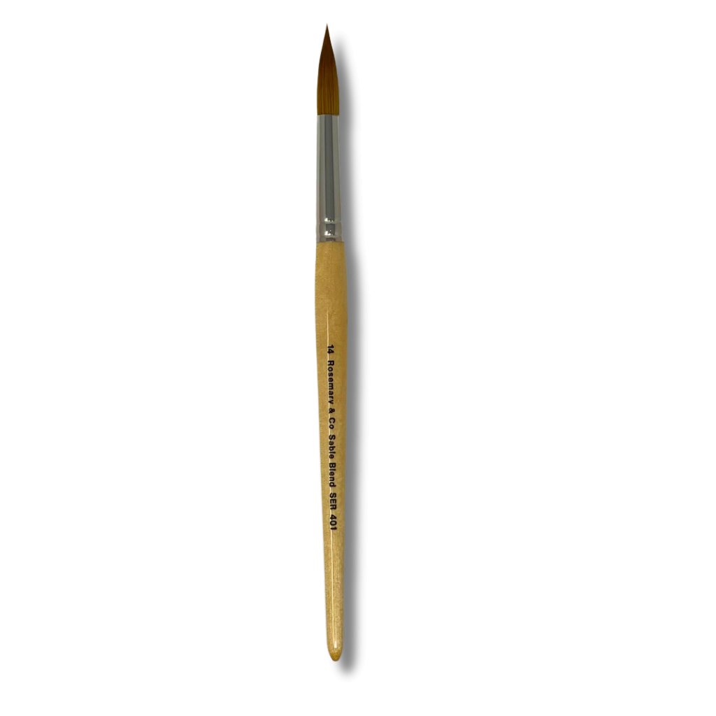 Rosemary & Co - Short Handle - Series 401 Pointed Round Sable Mixture #14