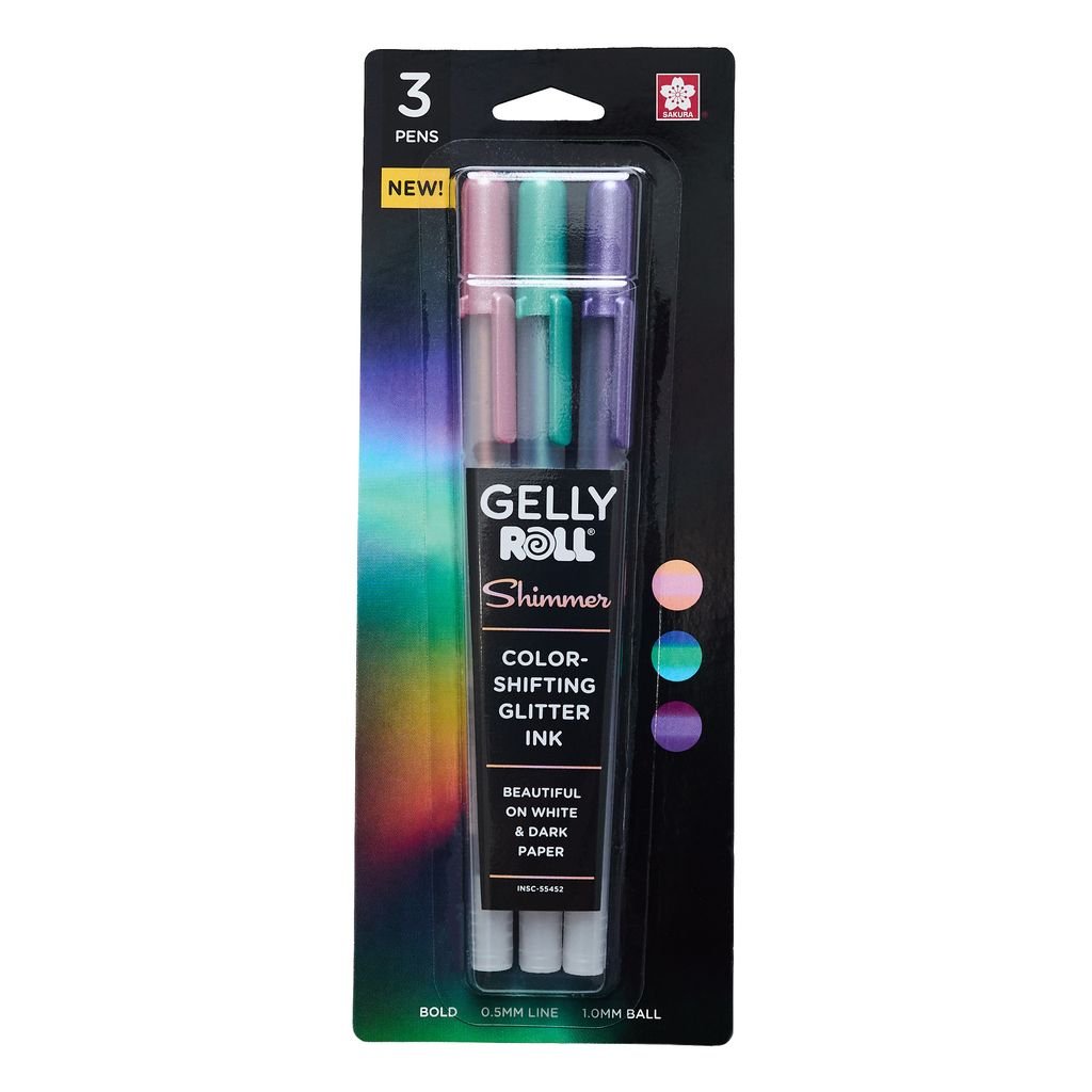Sakura Gelly Roll Shimmer - Tri - Color Glitter Ink - 3 Color Nebula Set - The Merri Artist - merriartist.com