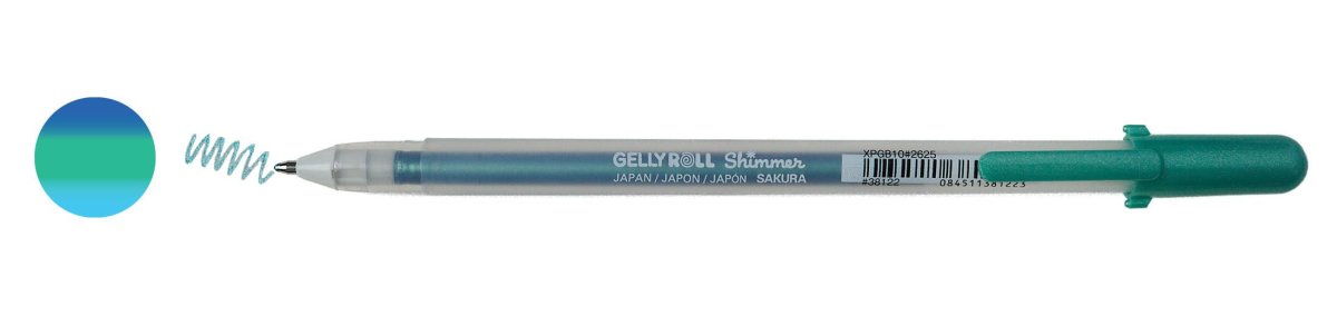 Sakura Gelly Roll Shimmer - Tri - Color Glitter Ink - Aqua Green - The Merri Artist - merriartist.com