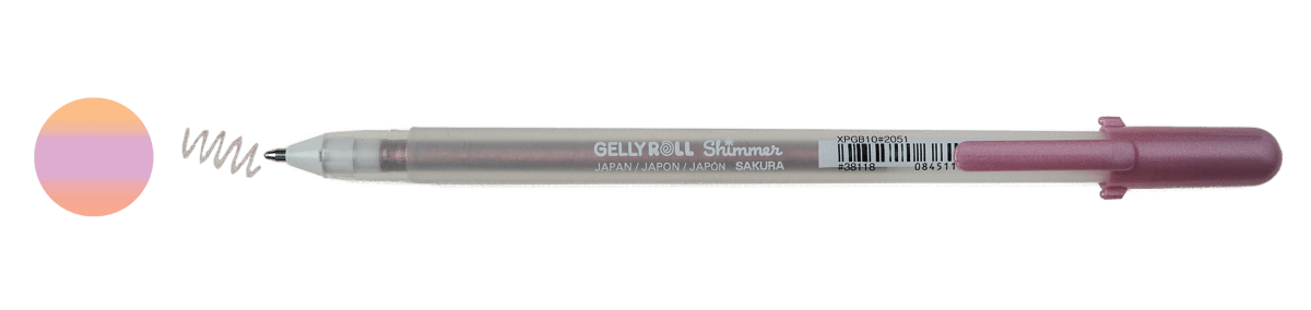 Sakura Gelly Roll Shimmer - Tri - Color Glitter Ink - Pink - The Merri Artist - merriartist.com