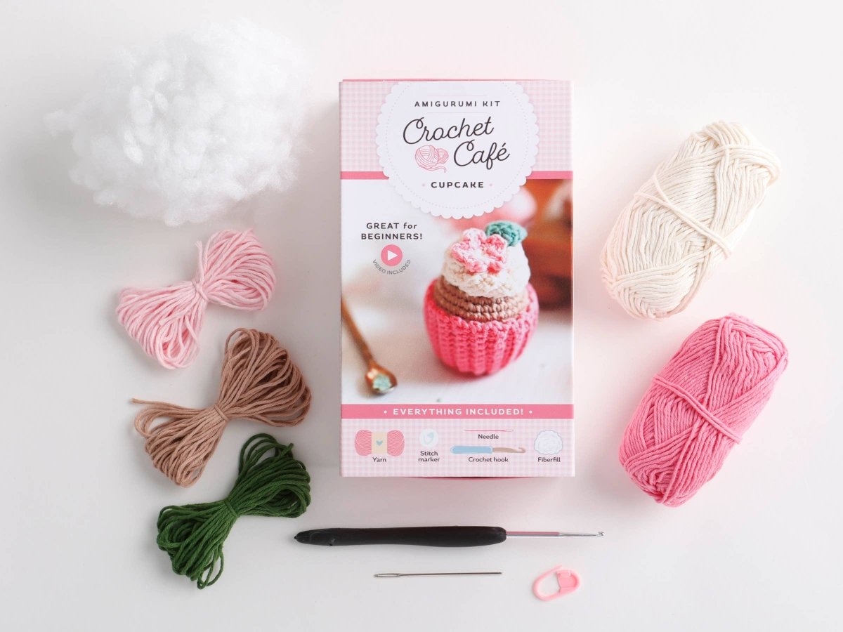 Schiffer Publishing - Crochet Café Amigurumi Kit Cupcake - The Merri Artist - merriartist.com