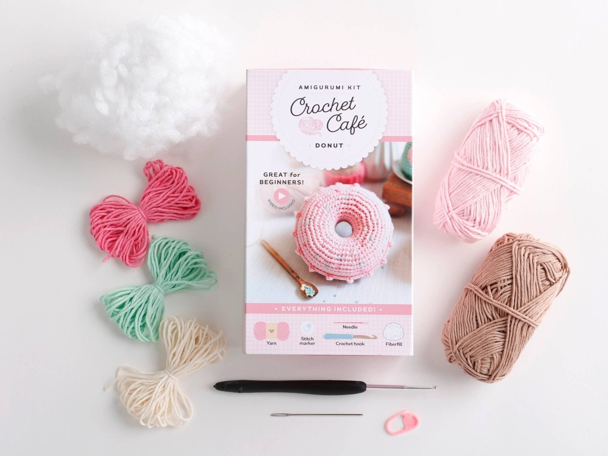 Schiffer Publishing - Crochet Café Amigurumi Kit Donut - The Merri Artist - merriartist.com