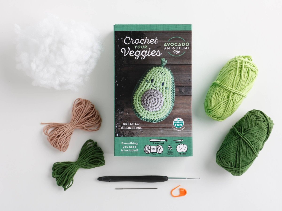 Schiffer Publishing - Crochet Your Veggies Amigurumi Kit Avocado - The Merri Artist - merriartist.com