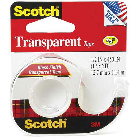 Scotch #144 Transparent Tape - 1/2" x 450" Roll