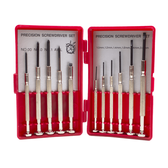 Screwdriver Set: 6 flat, 3 Phillips, Awl & Magnet (Plastic Case) - The Merri Artist - merriartist.com