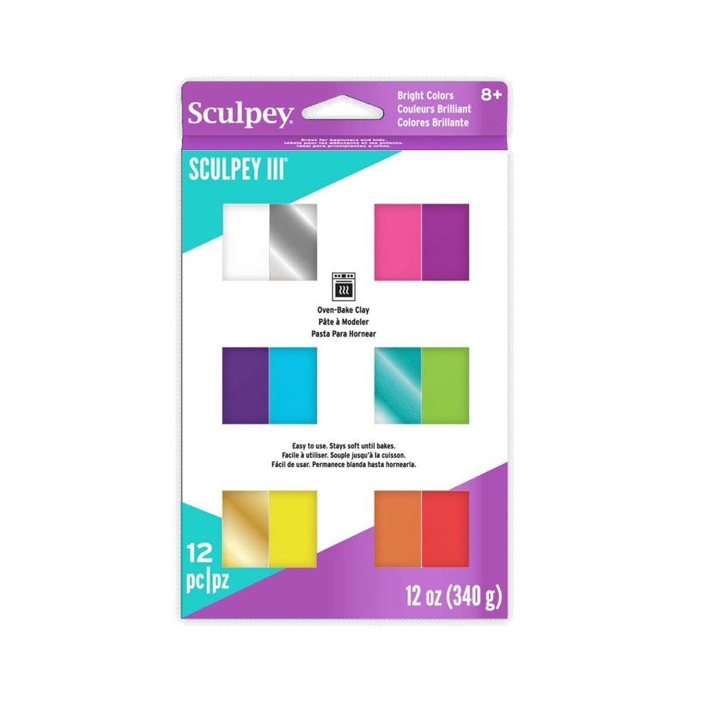 Sculpey III Multipack - Bright Colors, 12 x 1 oz - The Merri Artist - merriartist.com