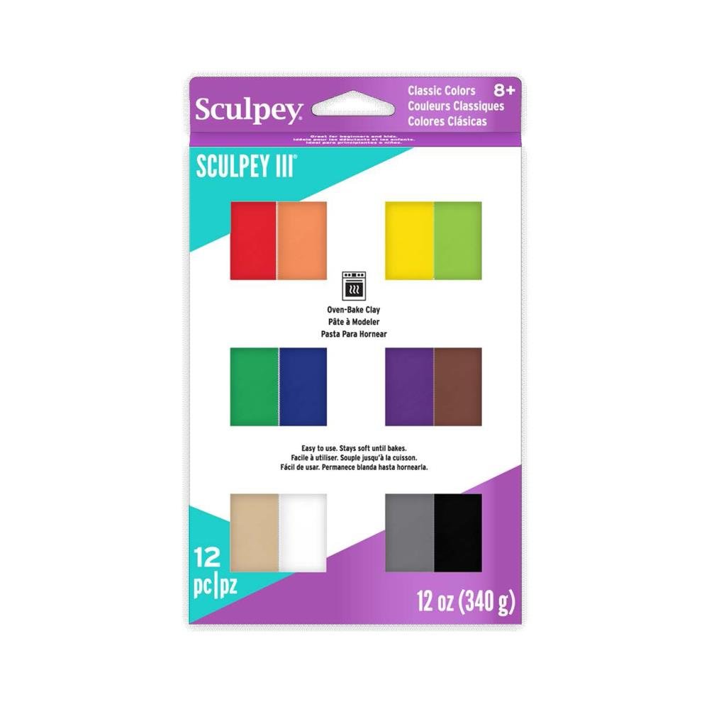 Sculpey III Multipack - Classics, 12 x 1 oz - The Merri Artist - merriartist.com