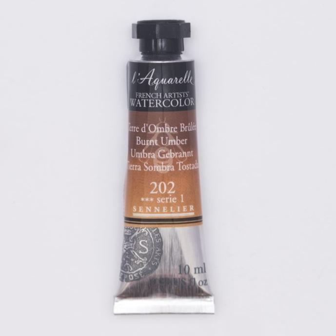 Sennelier French Artists Watercolor - 10ml Tube - Burnt Umber - The Merri Artist - merriartist.com