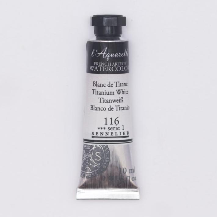Sennelier French Artists Watercolor - 10ml Tube - Titanium White - The Merri Artist - merriartist.com