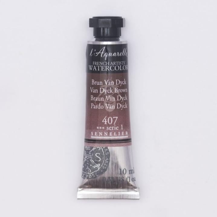 Sennelier French Artists Watercolor - 10ml Tube - Van Dyck Brown - The Merri Artist - merriartist.com