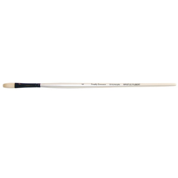 Simply Simmons Long Handle - Bristle Filbert 4 - The Merri Artist - merriartist.com