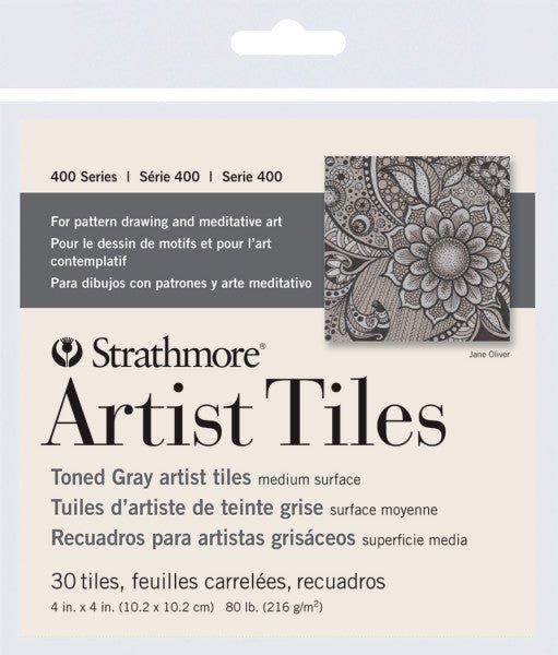 Strathmore Art Tiles Toned Grey - 4 inch X 4 inch - 30 tiles - The Merri Artist - merriartist.com