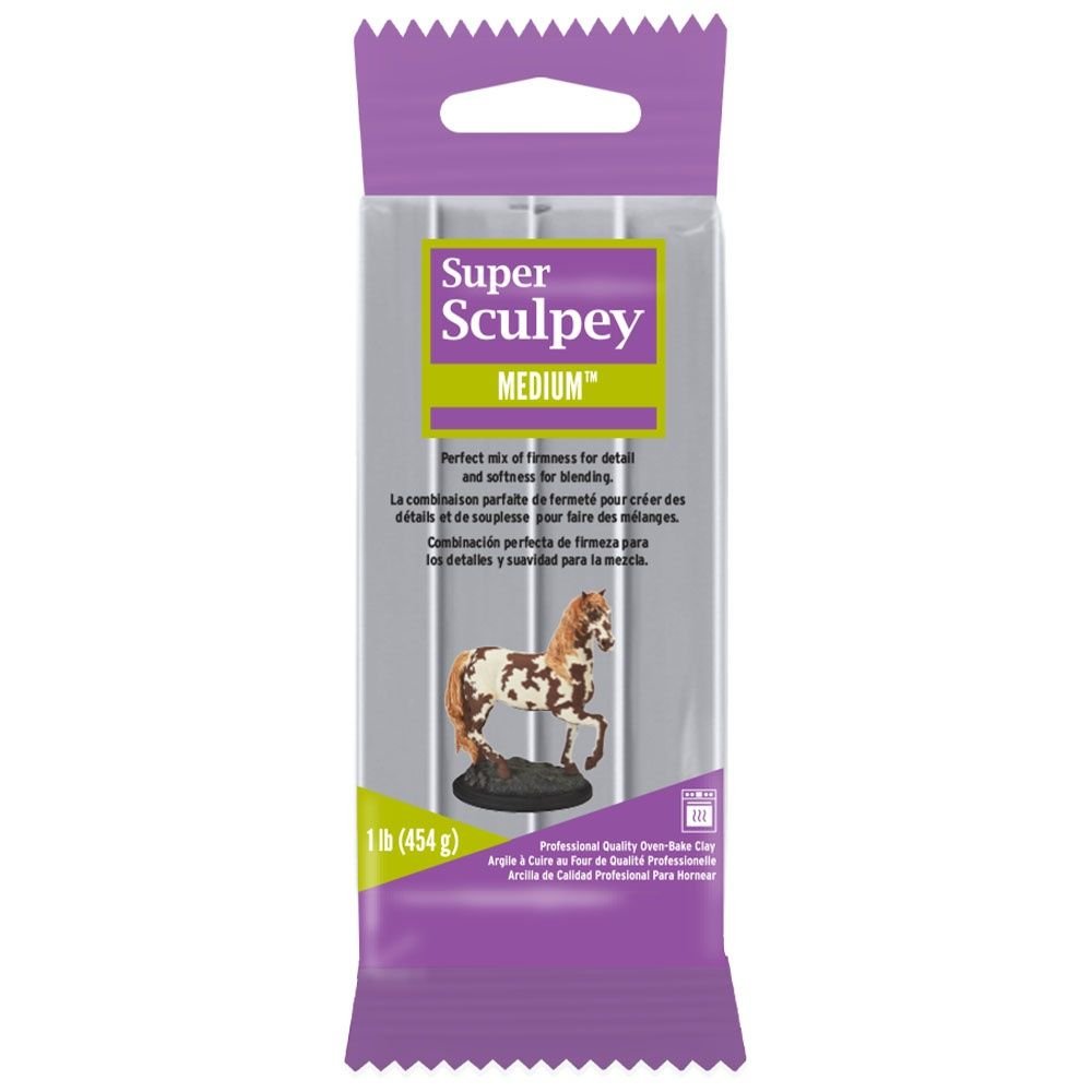 Super Sculpey Medium Blend (gray) 1 lb - The Merri Artist - merriartist.com