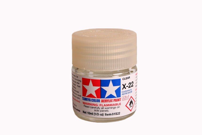 Tamiya Mini Acrylic 10 ml - X - 22 Clear Gloss Finish - The Merri Artist - merriartist.com