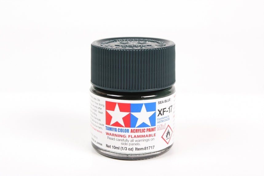 Tamiya Mini Acrylic 10 ml - XF - 17 Sea Blue Matte Finish - The Merri Artist - merriartist.com