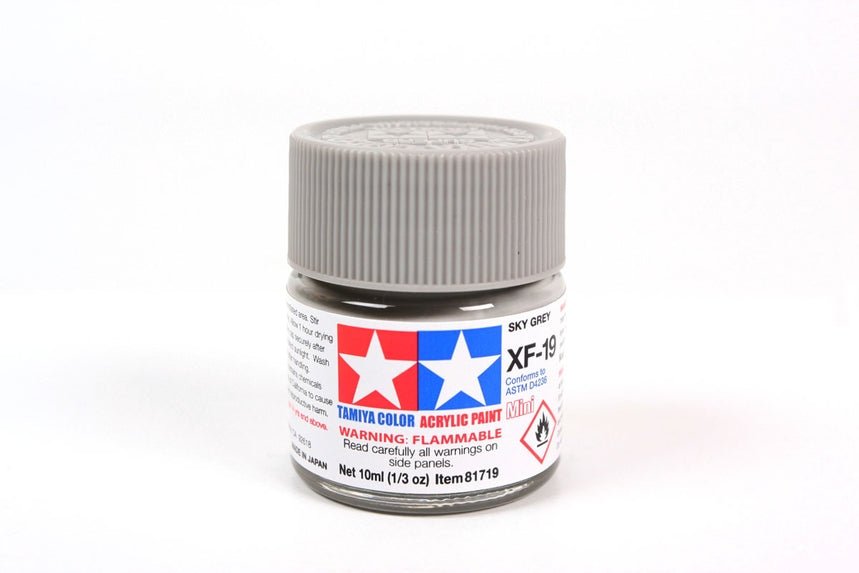 Tamiya Mini Acrylic 10 ml XF - 19 - Sky Gray Matte Finish - The Merri Artist - merriartist.com