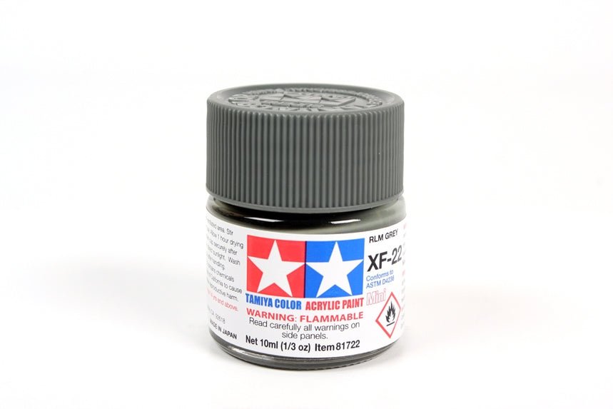 Tamiya Mini Acrylic 10 ml - XF - 22 RLM Gray Matte Finish - The Merri Artist - merriartist.com
