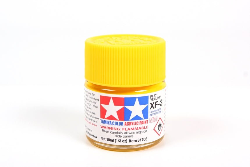 Tamiya Mini Acrylic 10 ml - XF - 3 Flat Yellow Matte Finish - The Merri Artist - merriartist.com