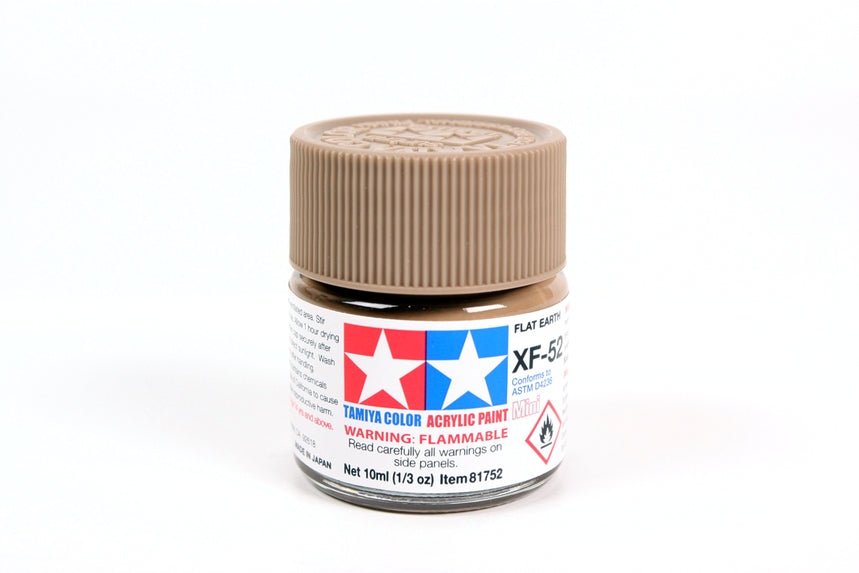 Tamiya Mini Acrylic 10 ml - XF - 52 Flat Earth Matte Finish - The Merri Artist - merriartist.com