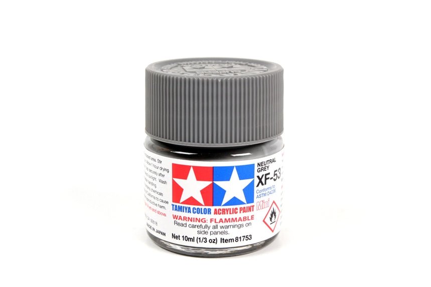 Tamiya Mini Acrylic 10 ml - XF - 53 Neutral Gray Matte Finish - The Merri Artist - merriartist.com