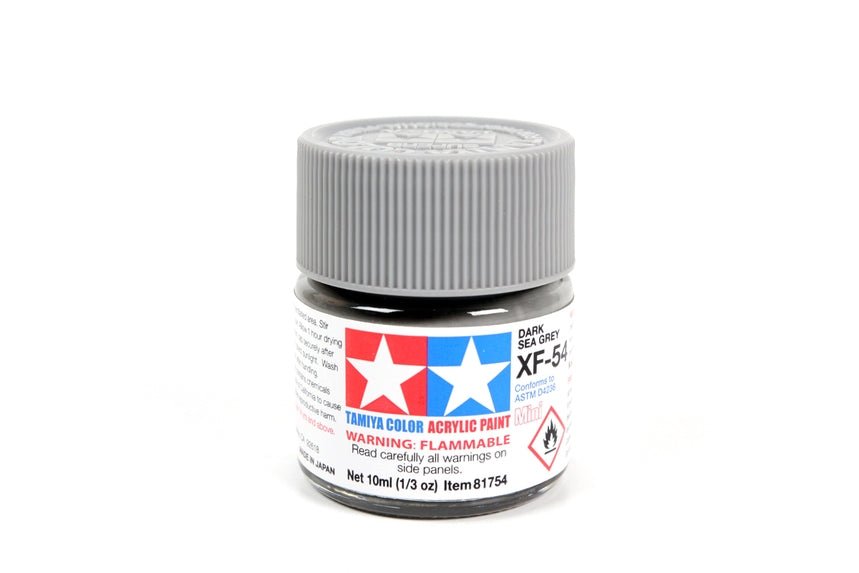 Tamiya Mini Acrylic 10 ml - XF - 54 Dark Sea Gray Matte Finish - The Merri Artist - merriartist.com