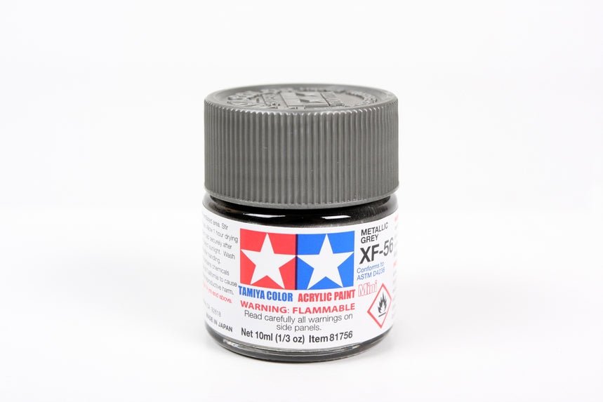 Tamiya Mini Acrylic 10 ml - XF - 56 Metallic Gray Matte Finish - The Merri Artist - merriartist.com
