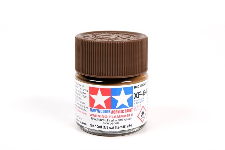 Tamiya Mini Acrylic 10 ml - XF - 64 Red Brown Matte Finish - The Merri Artist - merriartist.com