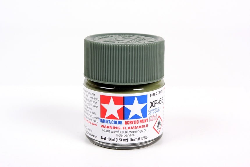 Tamiya Mini Acrylic 10 ml - XF - 65 Field Gray Matte Finish - The Merri Artist - merriartist.com