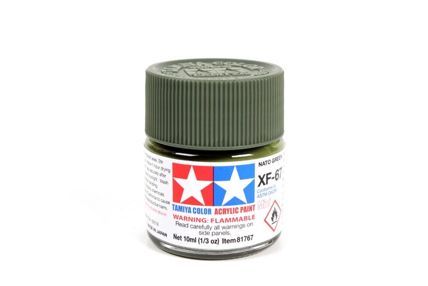 Tamiya Mini Acrylic 10 ml - XF - 67 NATO Green Matte Finish - The Merri Artist - merriartist.com