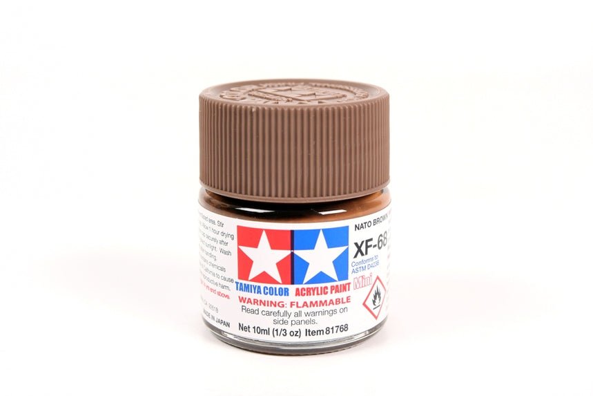Tamiya Mini Acrylic 10 ml - XF - 68 NATO Brown Matte Finish - The Merri Artist - merriartist.com