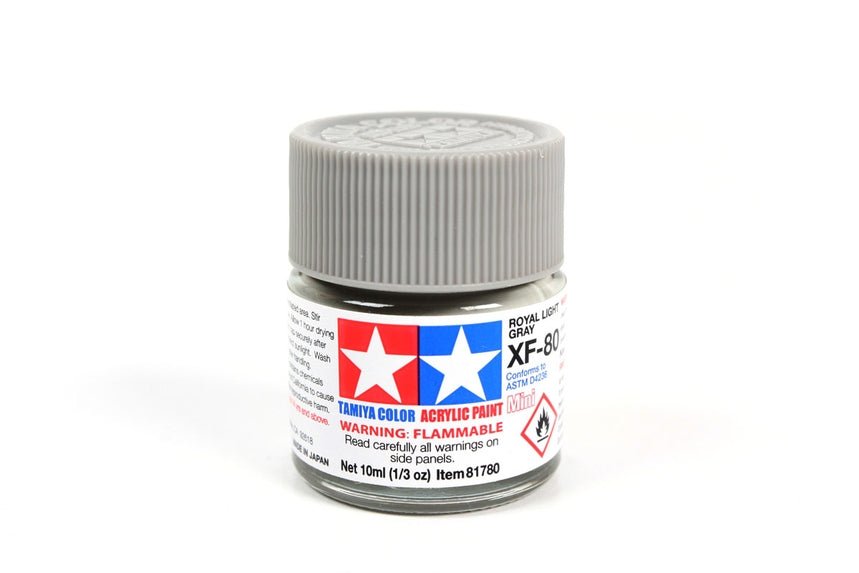 Tamiya Mini Acrylic 10 ml XF - 80 Royal Light Gray Matte Finish - The Merri Artist - merriartist.com