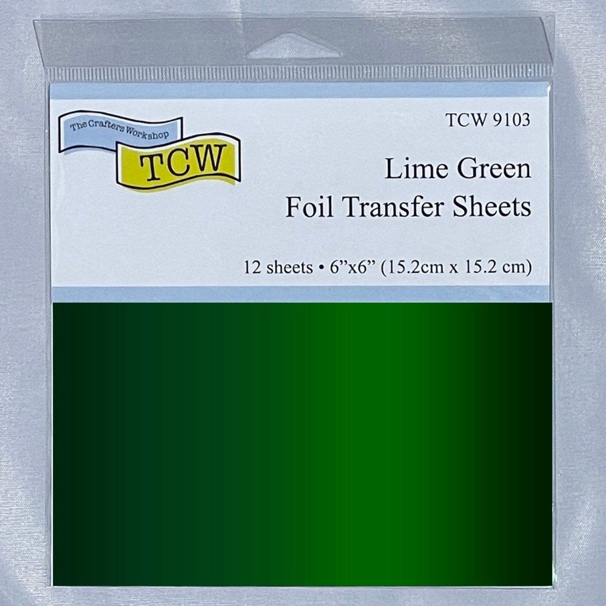 TCW Foil Transfer Sheets 6x6 - 12 Pack - Lime Green - The Merri Artist - merriartist.com