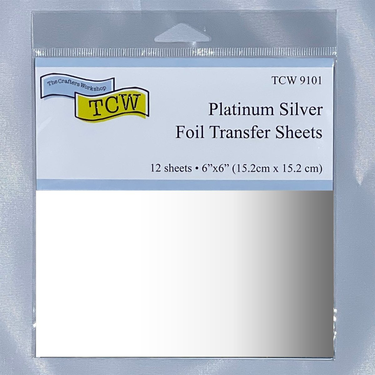 TCW Foil Transfer Sheets 6x6 - 12 Pack - Platinum Silver - The Merri Artist - merriartist.com