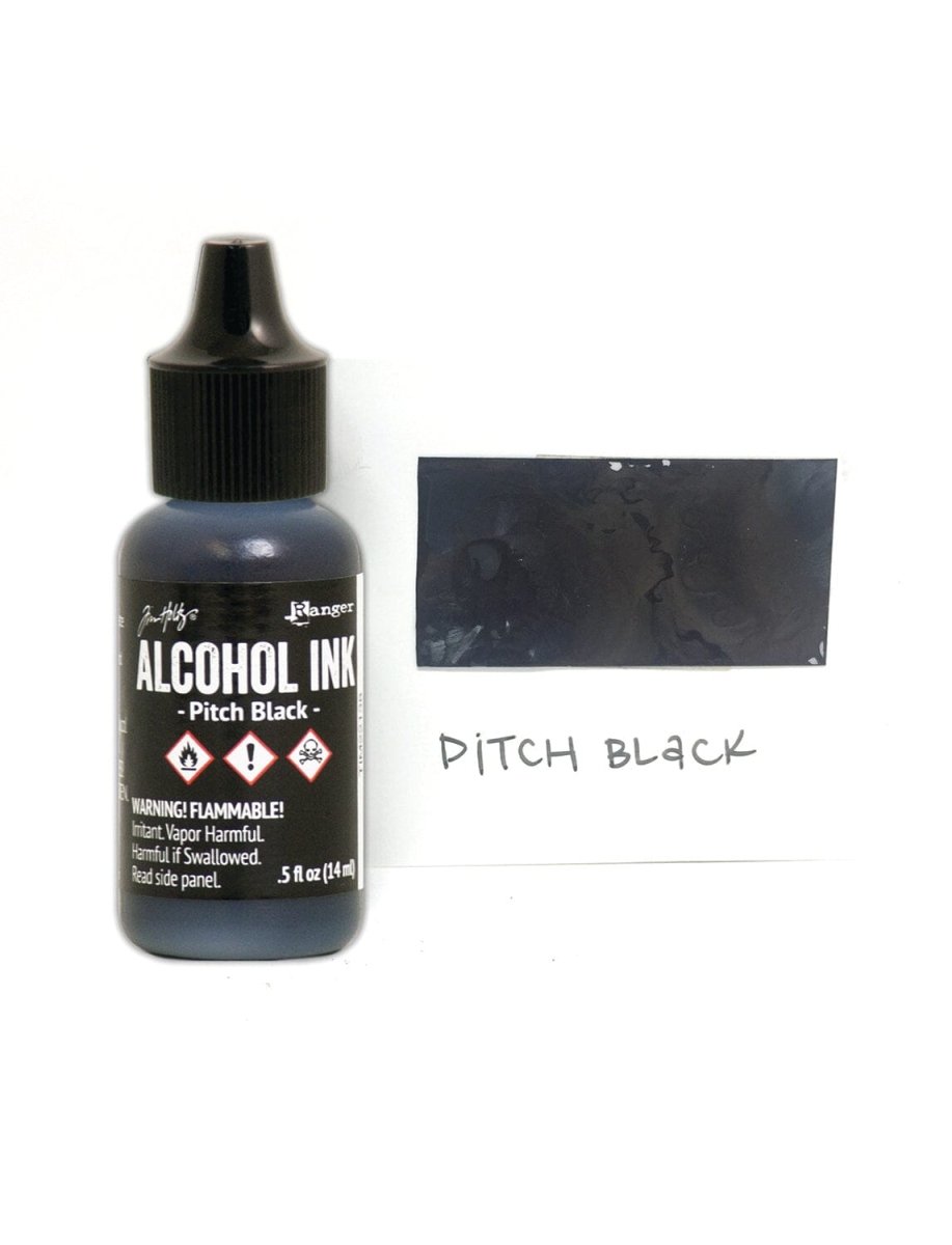 Tim Holtz Alcohol Ink .5oz - Pitch Black - The Merri Artist - merriartist.com