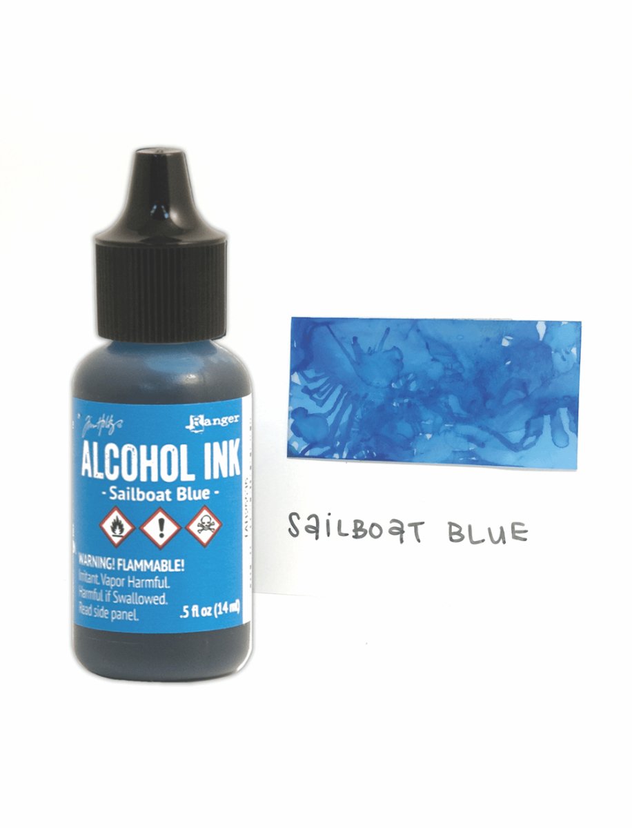 Tim Holtz Alcohol Ink .5oz - Sail Boat Blue - The Merri Artist - merriartist.com