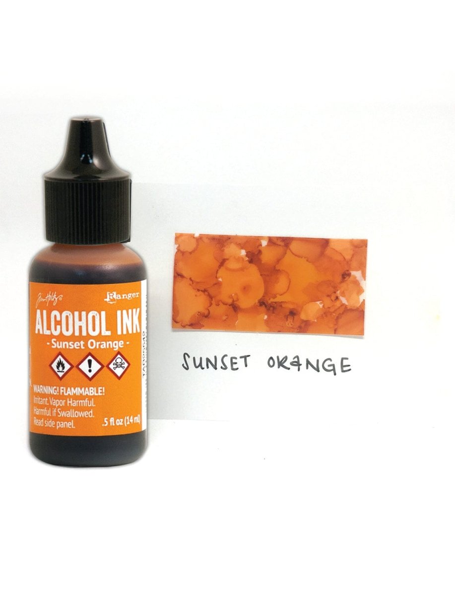 Tim Holtz Alcohol Ink .5oz - Sunset Orange - The Merri Artist - merriartist.com