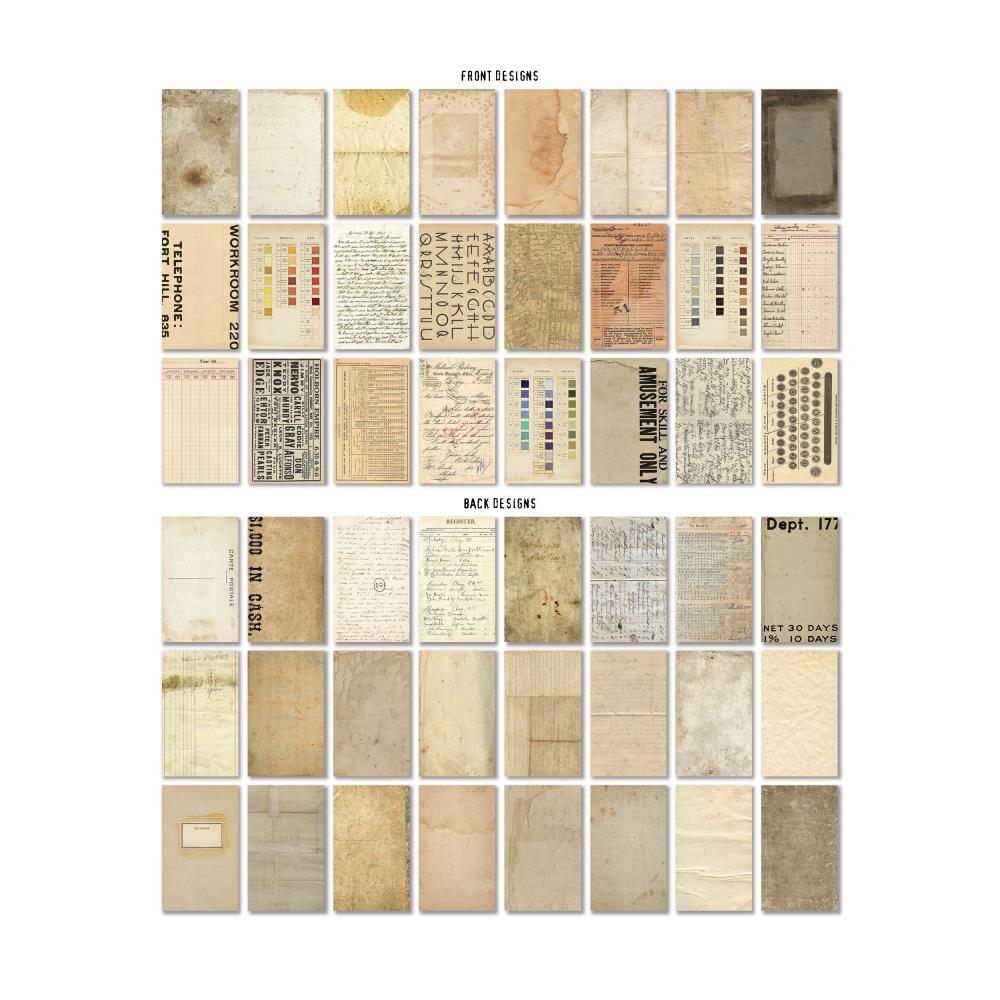 Tim Holtz Idea - Ology Backdrops Double - Sided Cardstock 6"X10" Pack of 24 - Volume 4 - The Merri Artist - merriartist.com