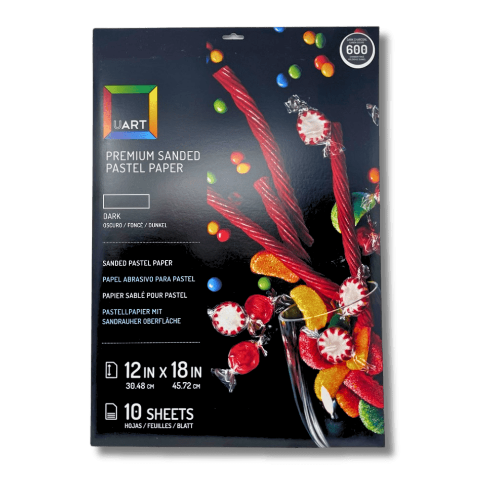 UART Sanded Pastel Paper 600 Grade - Dark (Dark Charcoal) - 12" x 18" - Pack of 10 Sheets - The Merri Artist - merriartist.com