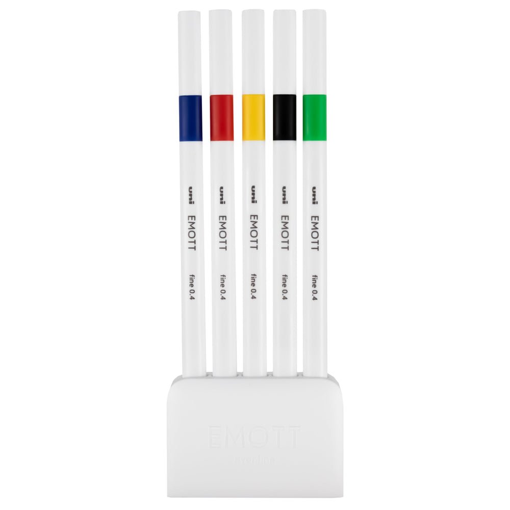 Uni Emott Ever Fine Pen 0.4mm - 5 Pen Set 1 - The Merri Artist - merriartist.com