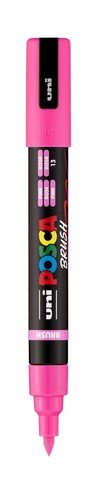 uni POSCA Acrylic Paint Marker - PC - 5BR Felt Brush Tip - Pink - The Merri Artist - merriartist.com