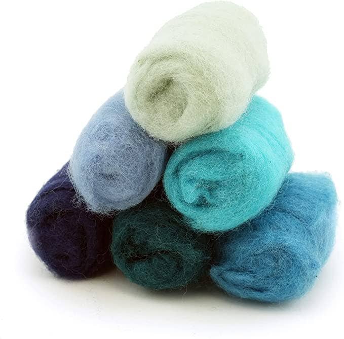 Woolbuddy - Corriedale Wool Fiber Sampler – Natural Roving - Blue - The Merri Artist - merriartist.com