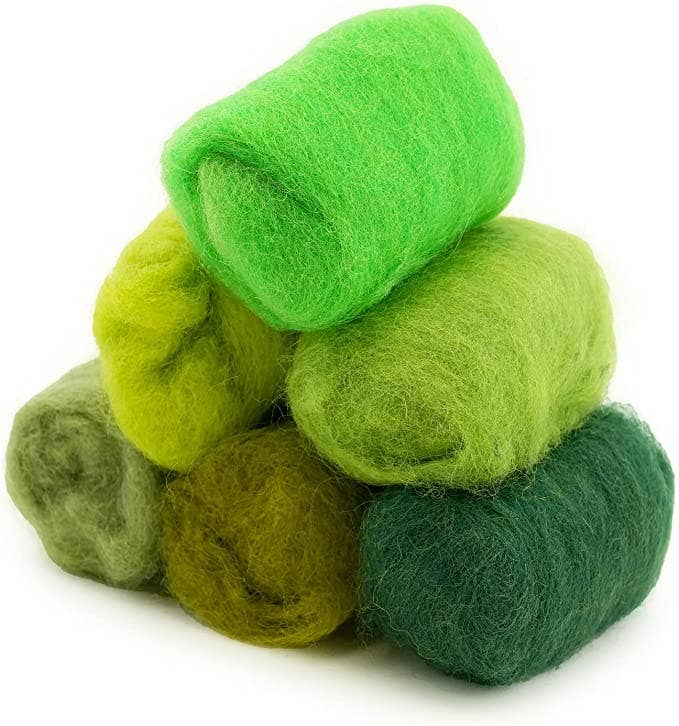 Woolbuddy - Corriedale Wool Fiber Sampler – Natural Roving for Spinning - Green - The Merri Artist - merriartist.com
