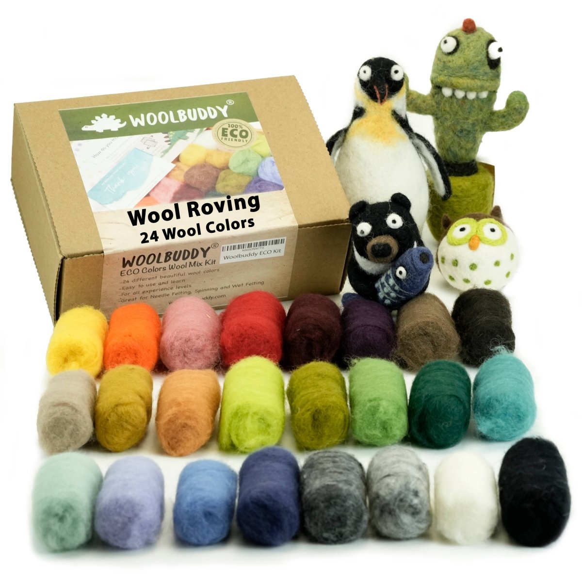 Woolbuddy - Eco Wool Fiber Collection Kit – 24 Colors - The Merri Artist - merriartist.com