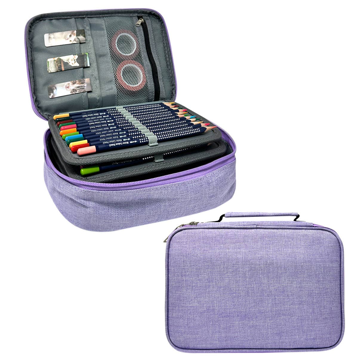 Wrapables.com - Wrapables Large Capacity 72 Slot Pencil Case - Lavender - The Merri Artist - merriartist.com