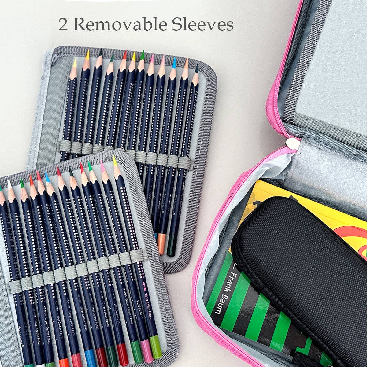 Wrapables.com - Wrapables Large Capacity 72 Slot Pencil Case - Lavender - The Merri Artist - merriartist.com