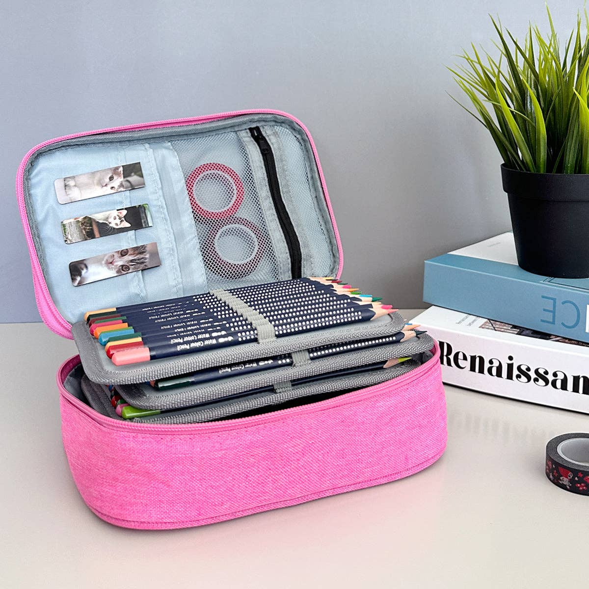 Wrapables.com - Wrapables Large Capacity 72 Slot Pencil Case - Lavender - The Merri Artist - merriartist.com