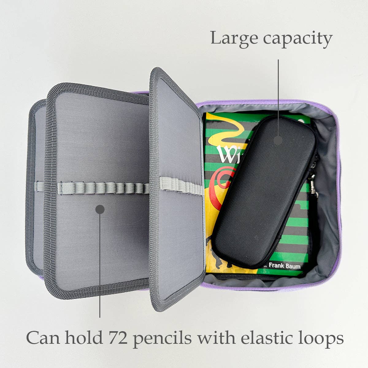 Wrapables.com - Wrapables Large Capacity 72 Slot Pencil Case - Lavender - The Merri Artist - merriartist.com